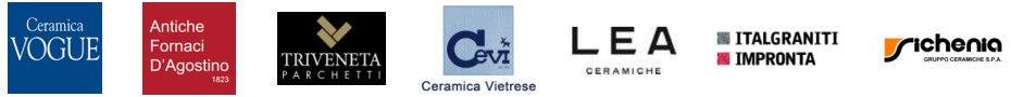 Antiche Fornaci D'Agostino, Ce.Vi. Ceramica Vietrese, Ceramica Vallelunga, Ceramica Vogue, Florian, Italgraniti Group, Lea Ceramiche, Sichenia, Triveneta Parchetti