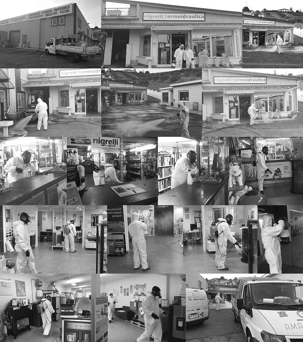 Immagini della sanificazione della sede Nigrelli nella Fase 2 dell'emergenza Coronavirus
