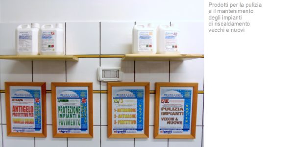 Prodotti per la manutenzione degli impianti di riscaldamnto disponibili presso la Termoidraulica Nigrelli, Guidonia, Roma
