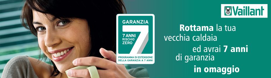Rottama la vecchia caldaia sotituendola con una nuova Vaillant a condensazione ed avrai in omaggio 7 anni di Garanzia presso la Termoidraulica Nigrelli, Guidonia, Roma