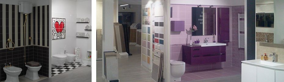 Showroom ceramiche e arredobagno presso la Termoidraulica Nigrelli, Guidonia, Roma