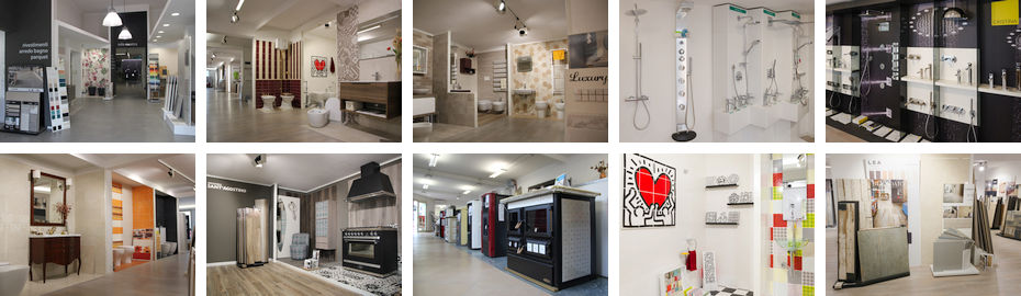 Lo showroom ceramiche e arredo bagno presso la Termoidraulica Nigrelli di Guidonia, Roma